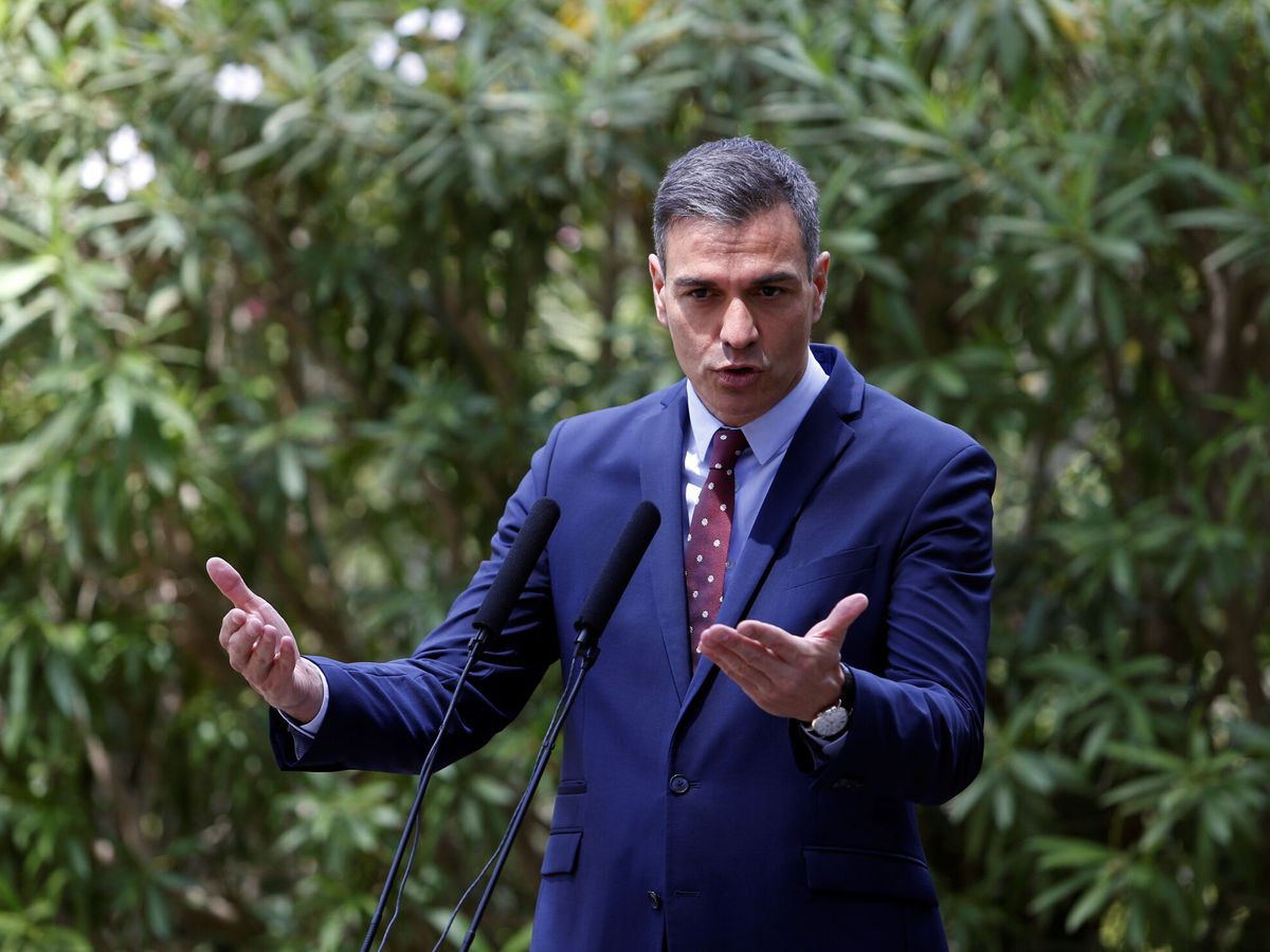Foto: Pedro Sánchez durante su comparecencia en Mallorca. (Reuters)
