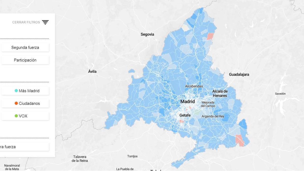Los resultados de las elecciones de Madrid, calle a calle: ¿a quién han votado en tu barrio?