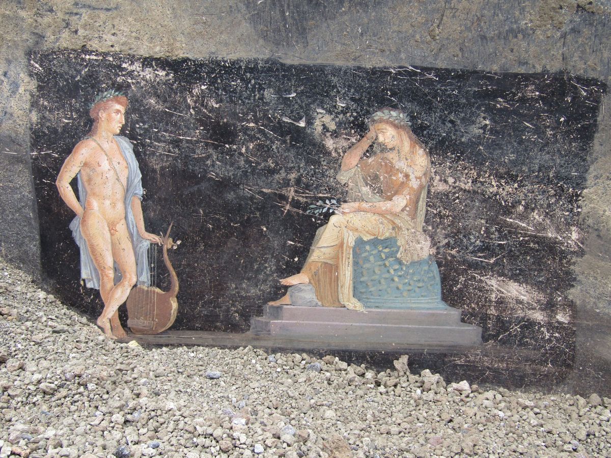 Foto: Uno de los frescos hallados en Pompeya.  (EFE/ Ministerio de Cultura de Italia)