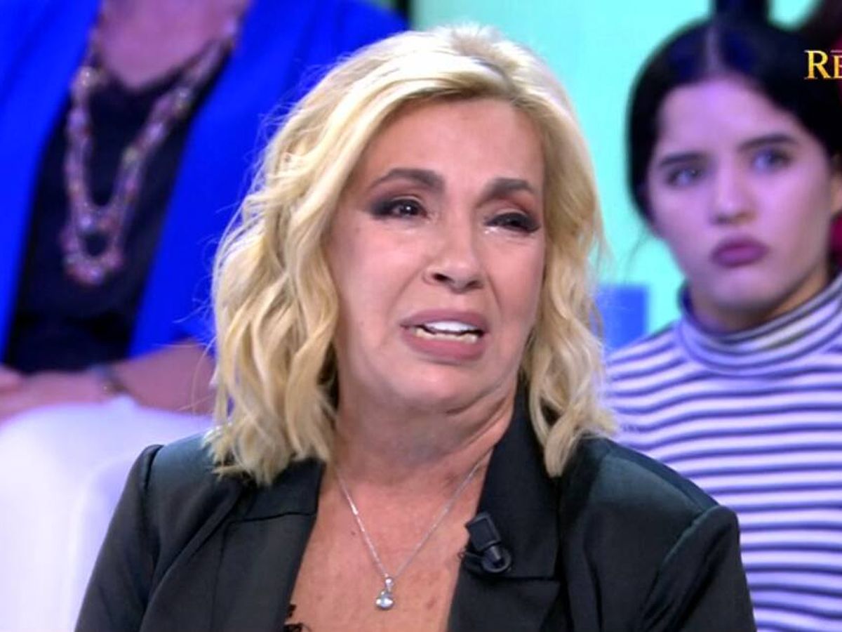 Foto: Carmen Borrego llorando en 'Así es la vida'. (Mediaset)