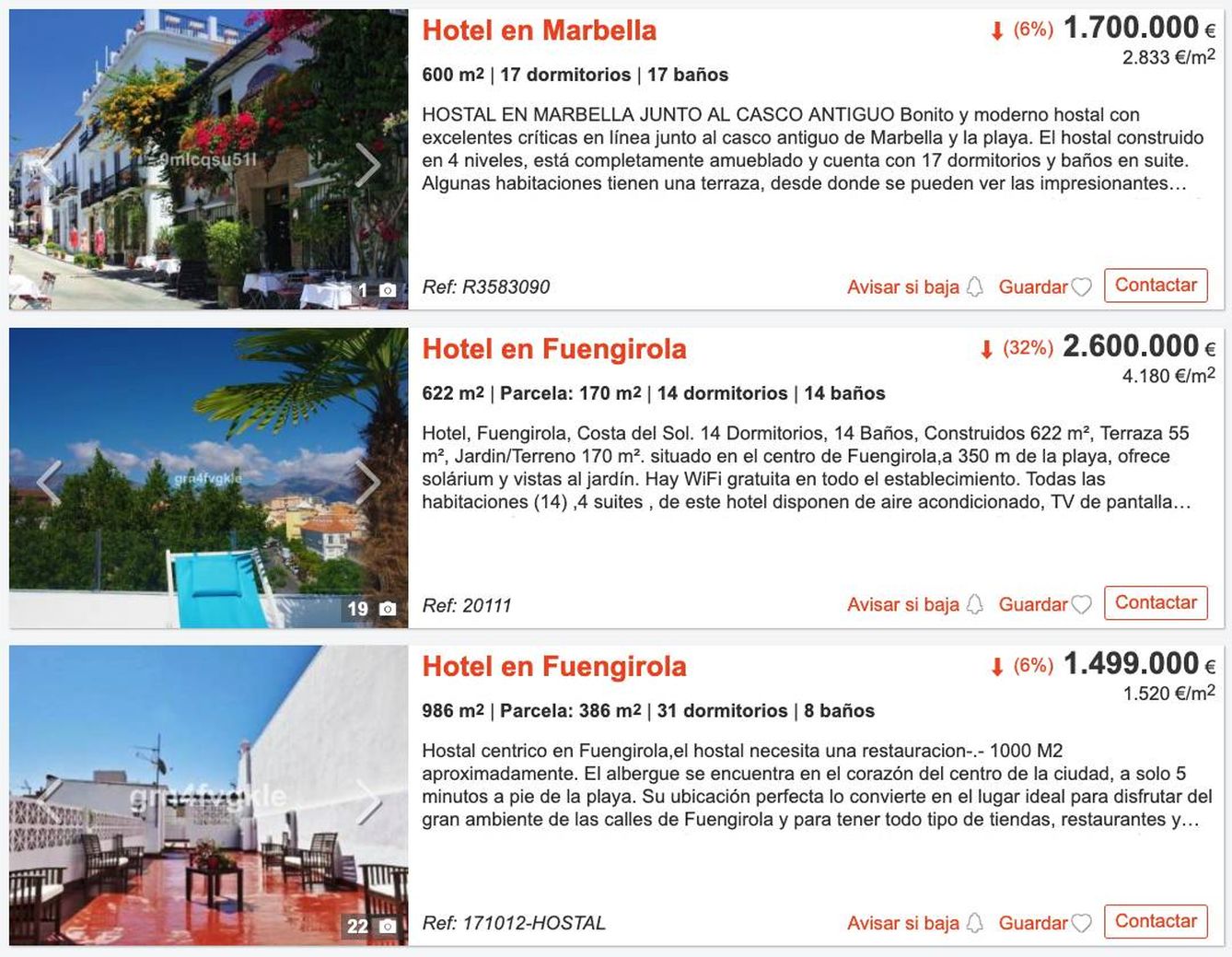 Ofertas de hoteles en el portal Spainhouses.net.