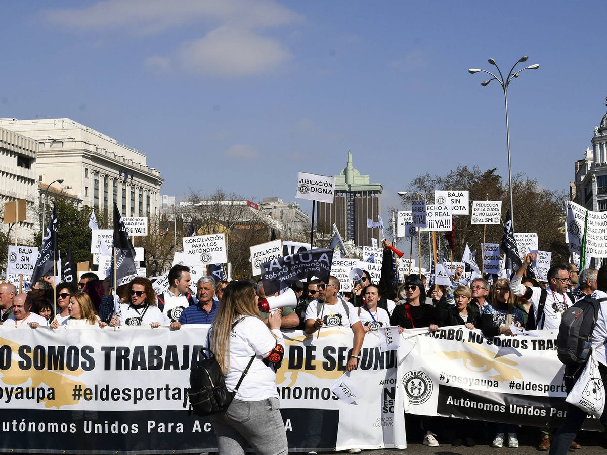 Foto: Manifestación de autónomos en Madrid (Foto: AUPA)