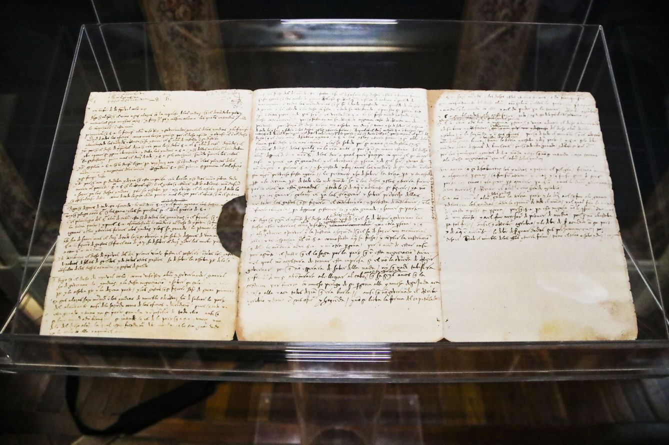 Una carta escrita por Cristóbal Colón en propiedad de la Casa de Alba. (EFE)