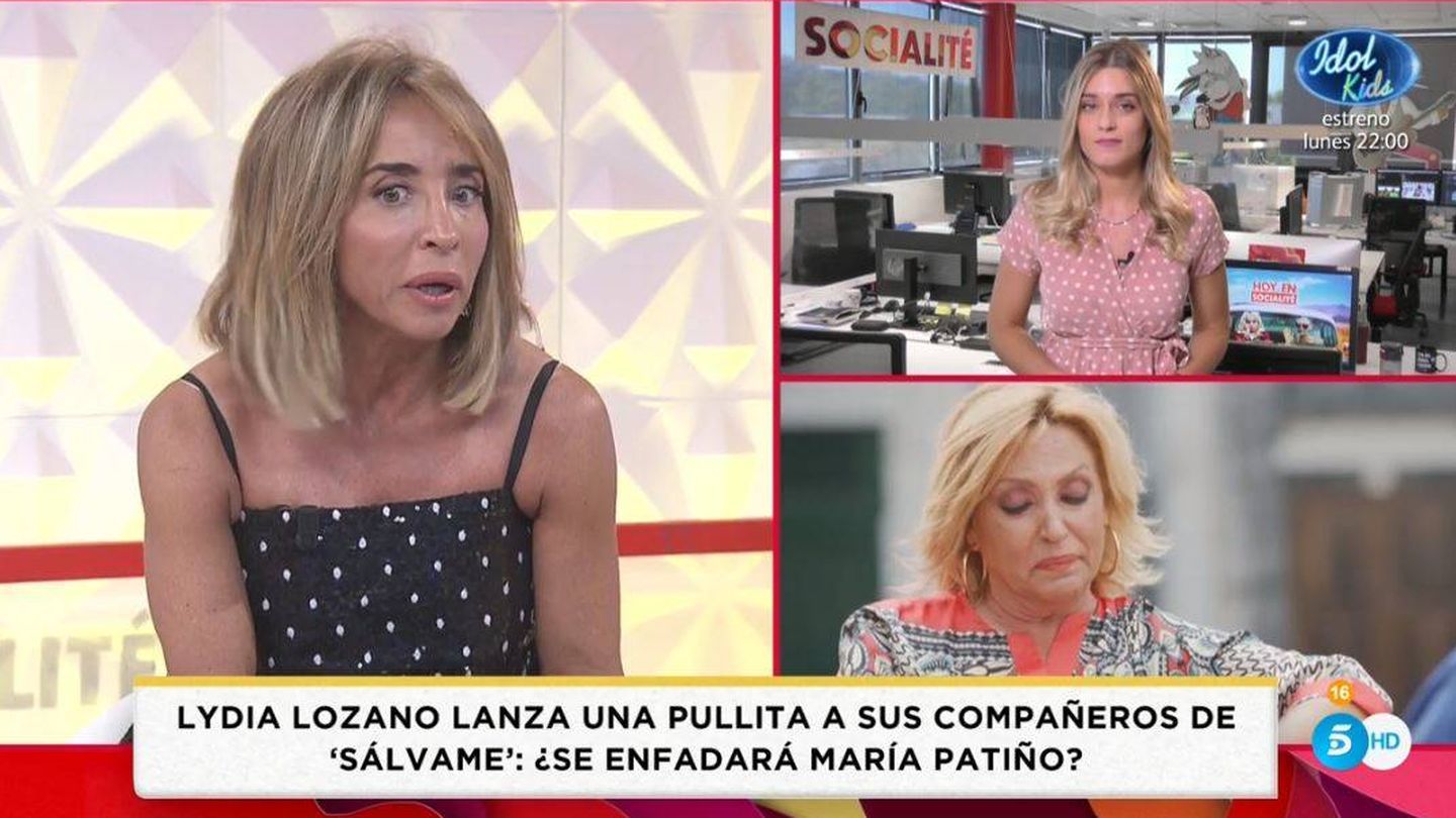 María Patiño, en 'Socialité'. (Telecinco)