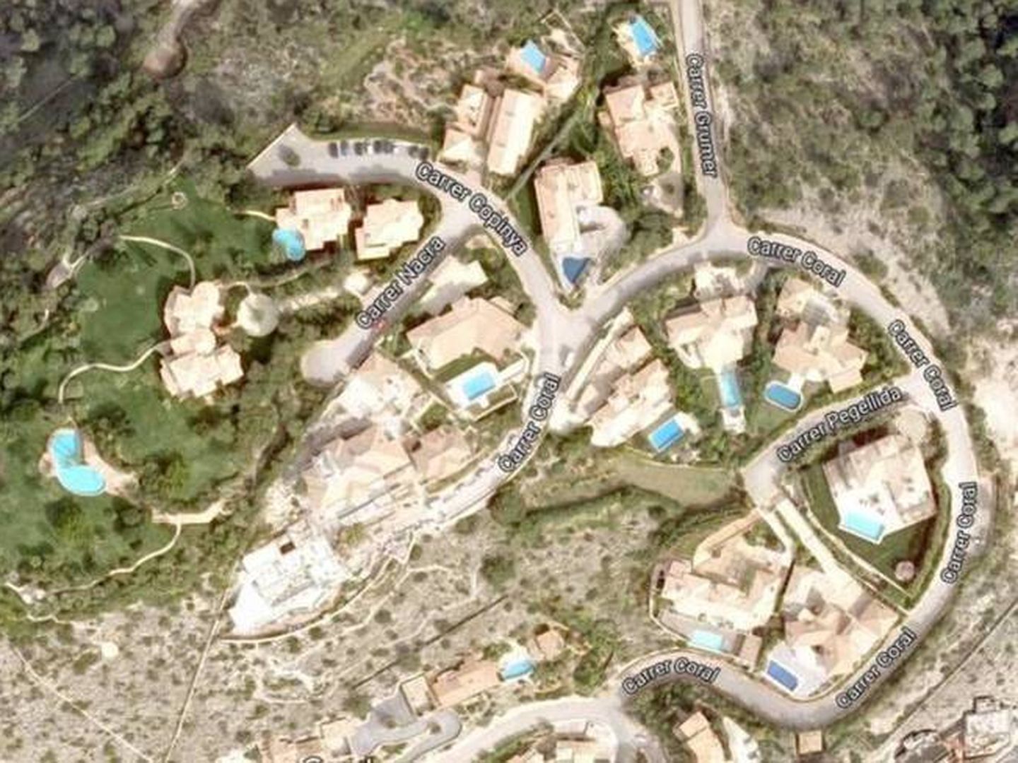  Vista aérea de la urbanización Las Brisas, donde está Villa Yasmín. (Google)