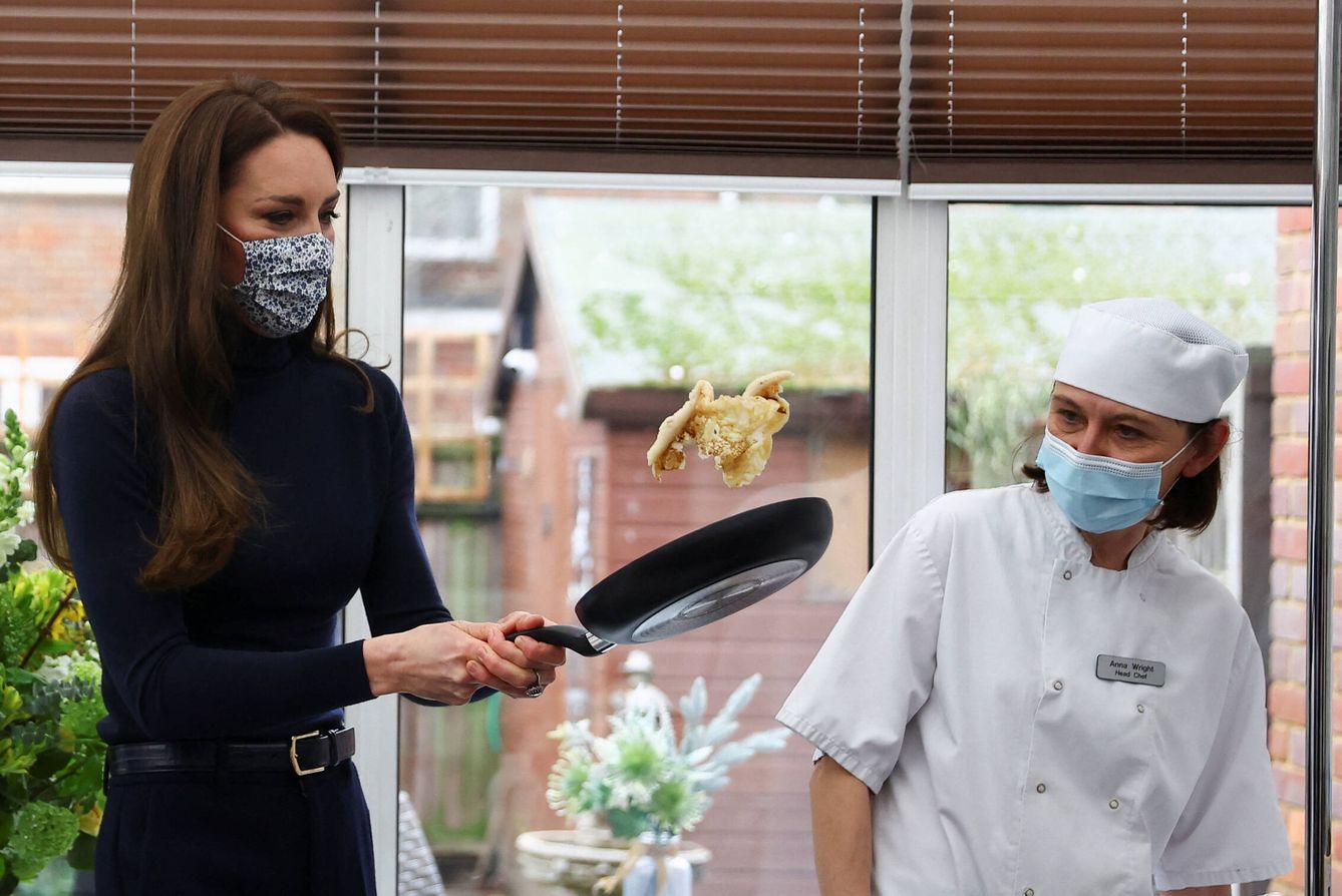 Kate Middleton, en el Día de la Tortita. (Getty)