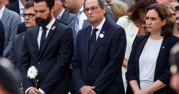 Foto: El presidente de la Generalitat de Catalunya Quim Torra, y la alcaldesa de Barcelona, Ada Colau, y el presidente del parlamento catalán Roger Torrent. (EFE)