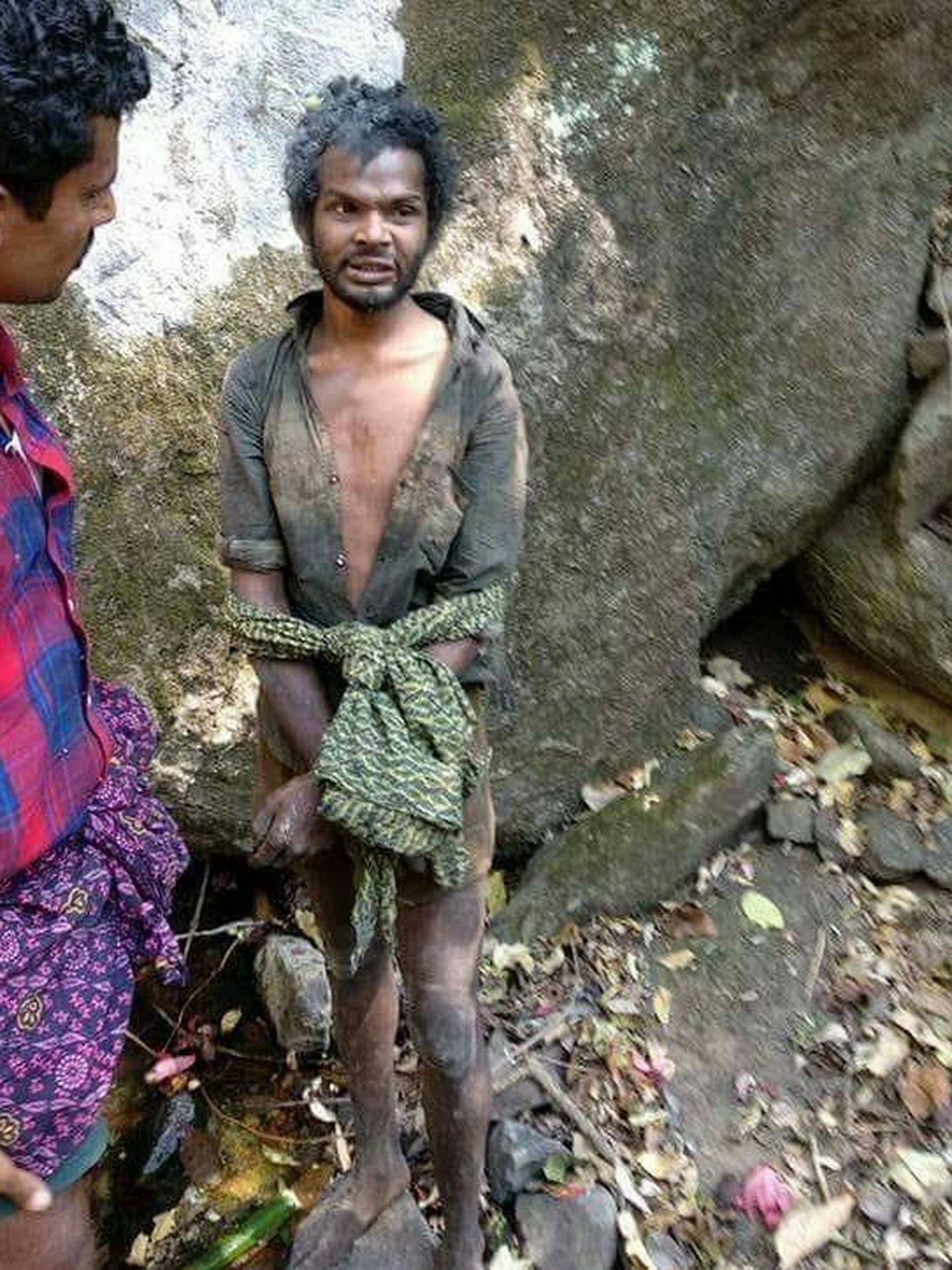 El joven Madhu antes de ser linchado, en una imagen difundida en las redes sociales