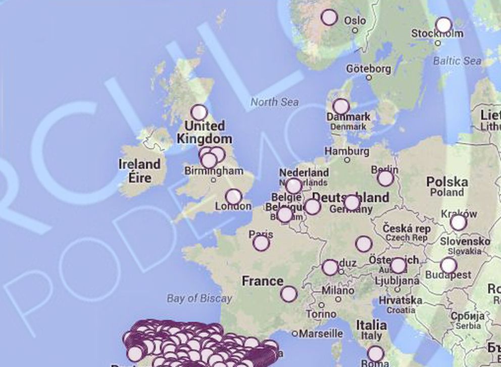 Los círculos de Podemos en la Unión Europea. (podemos.info)