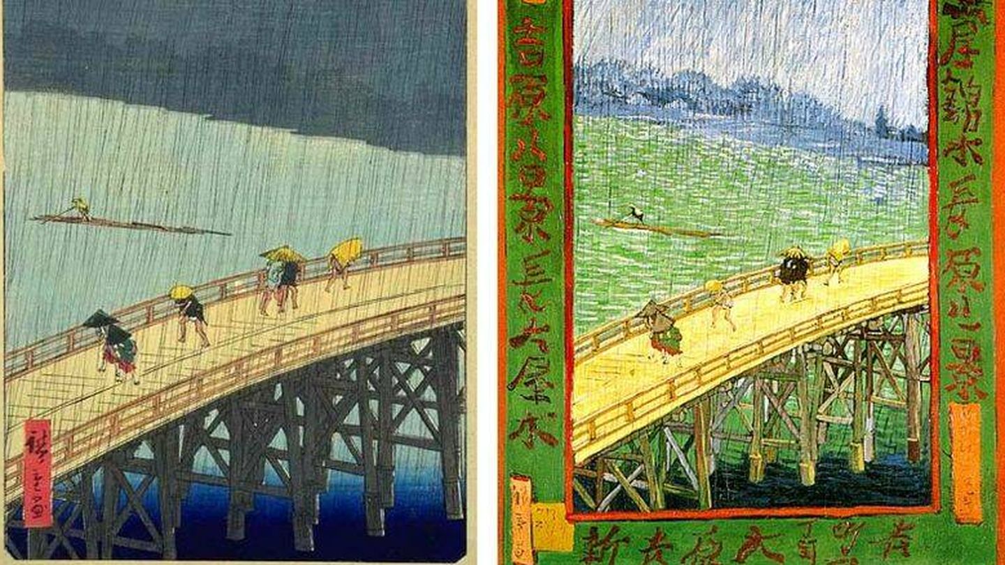 Las estampas japonesas de Van Gogh, imitando las obras del dibujante Ando Hiroshige.