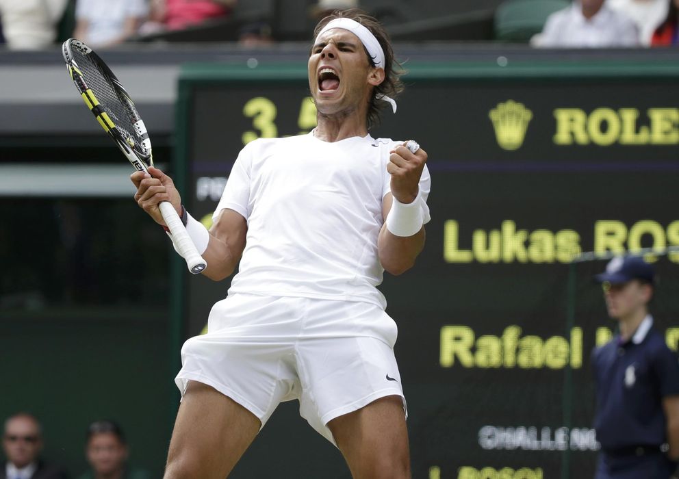 Foto: Rafa Nadal celebra su victoria en cuatro sets ante Lukas Rosol (Reuters).