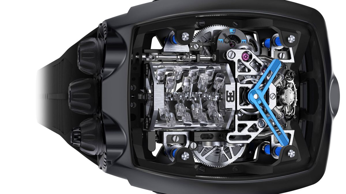 Así es el sorprendente y exclusivo reloj de Bugatti que contiene un motor en su interior