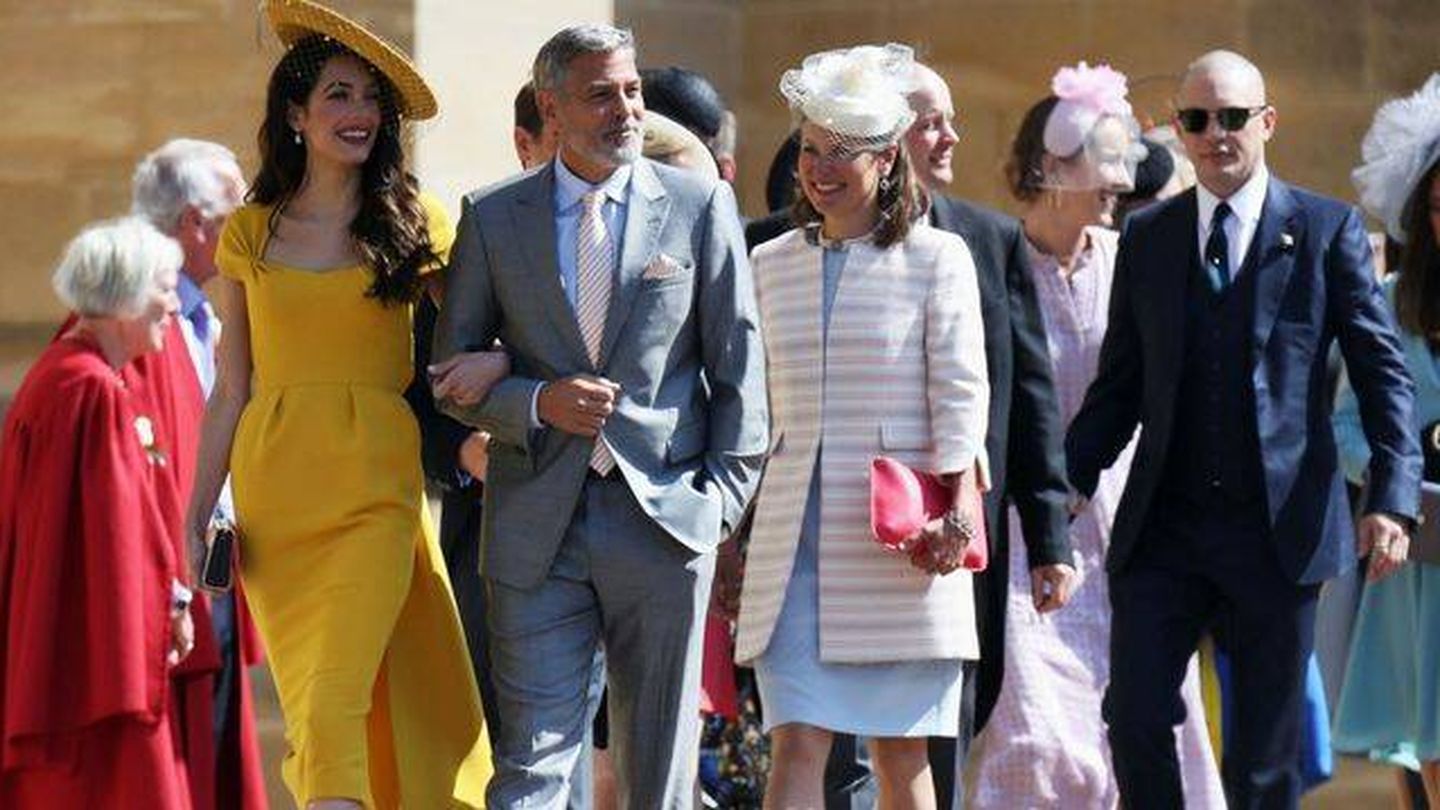 Los Clooney, en la boda de Meghan y Harry. (Reuters)
