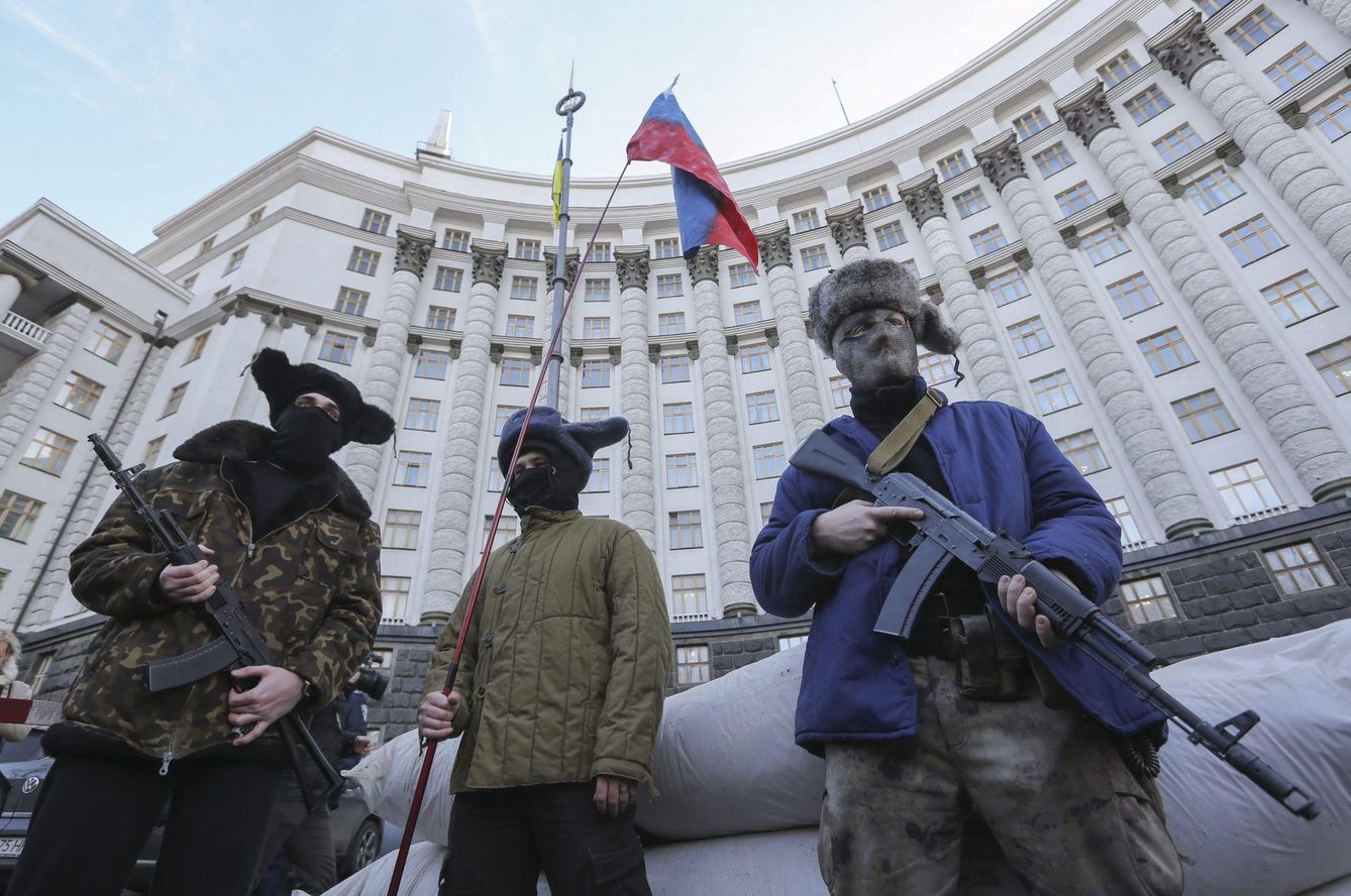 Manifestación antirrusa en Kiev, en febrero de 2015 (EFE)