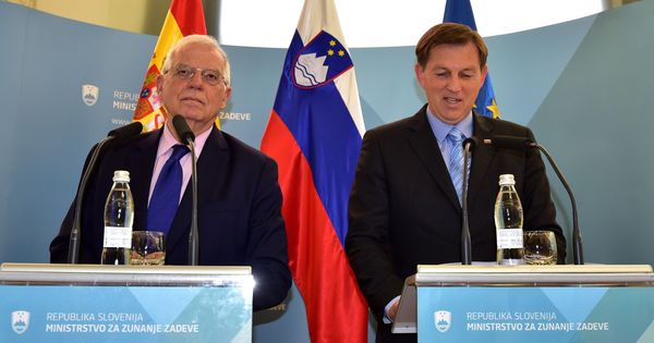 Foto: El ministro español de Exteriores, Josep Borrell (i), y su homólogo esloveno, Miro Cerar (d), ofrecen una rueda de prensa tras su reunión este martes en el Palacio Presidencial en Liubliana, Eslovenia. (EFE)