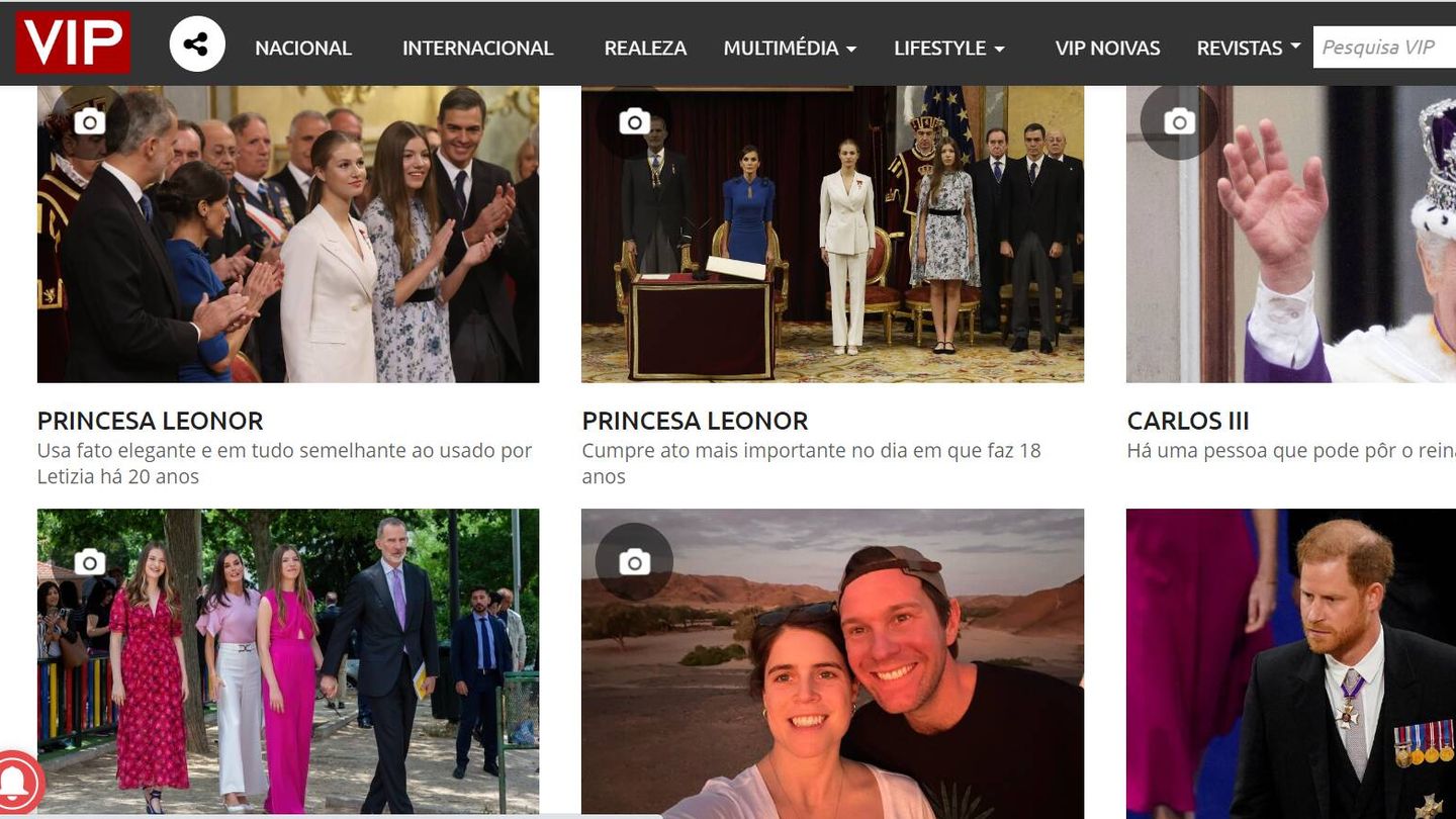 La familia real española en la portuguesa 'VIP'.