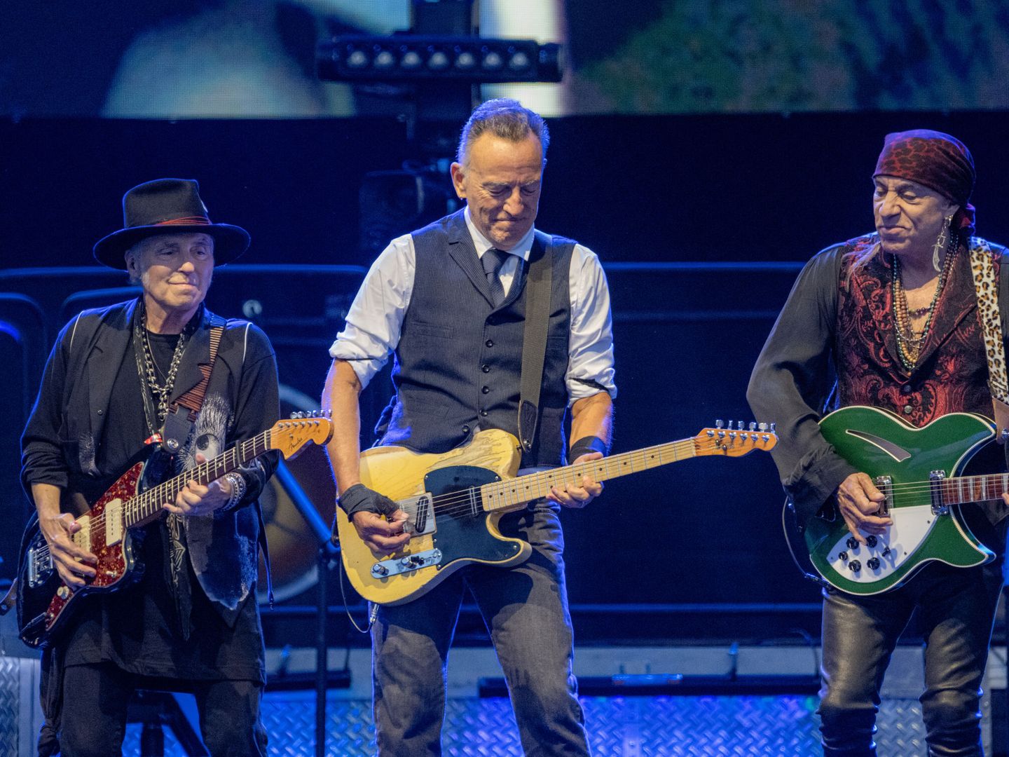 Bruce Springsteen, durante su concierto ayer en Barcelona. (Europa Press)