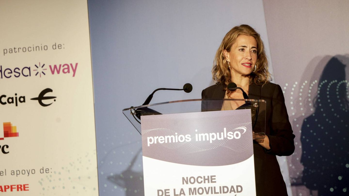 La ministra de Transportes, Raquel Sánchez, durante su discurso en los Premios Impulso.