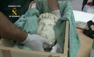 El fragmento del busto de Marco Aurelio robado. (GUARDIA CIVIL)