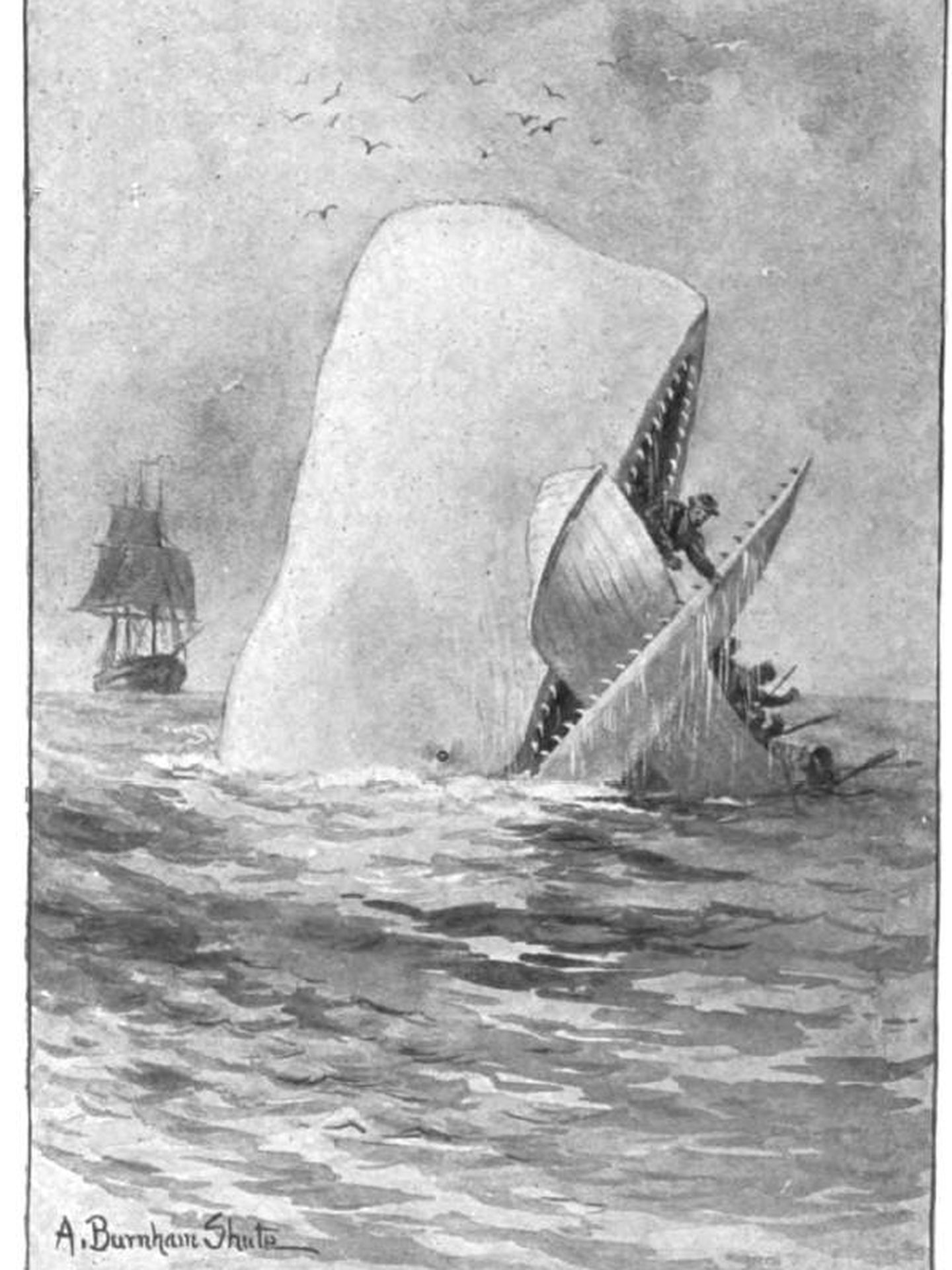 Ilustración de una edición temprana de 'Moby Dick'