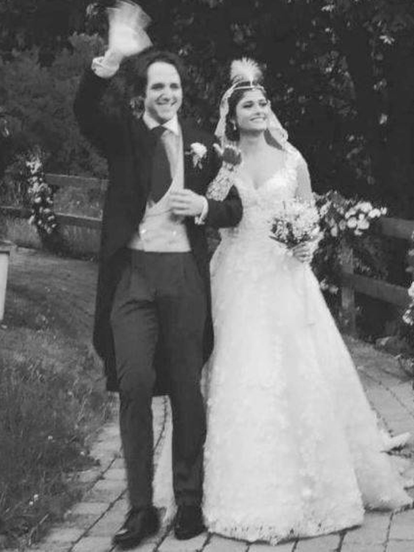 Hugo Linares y Alia El Assir, el día de su boda. (Redes)