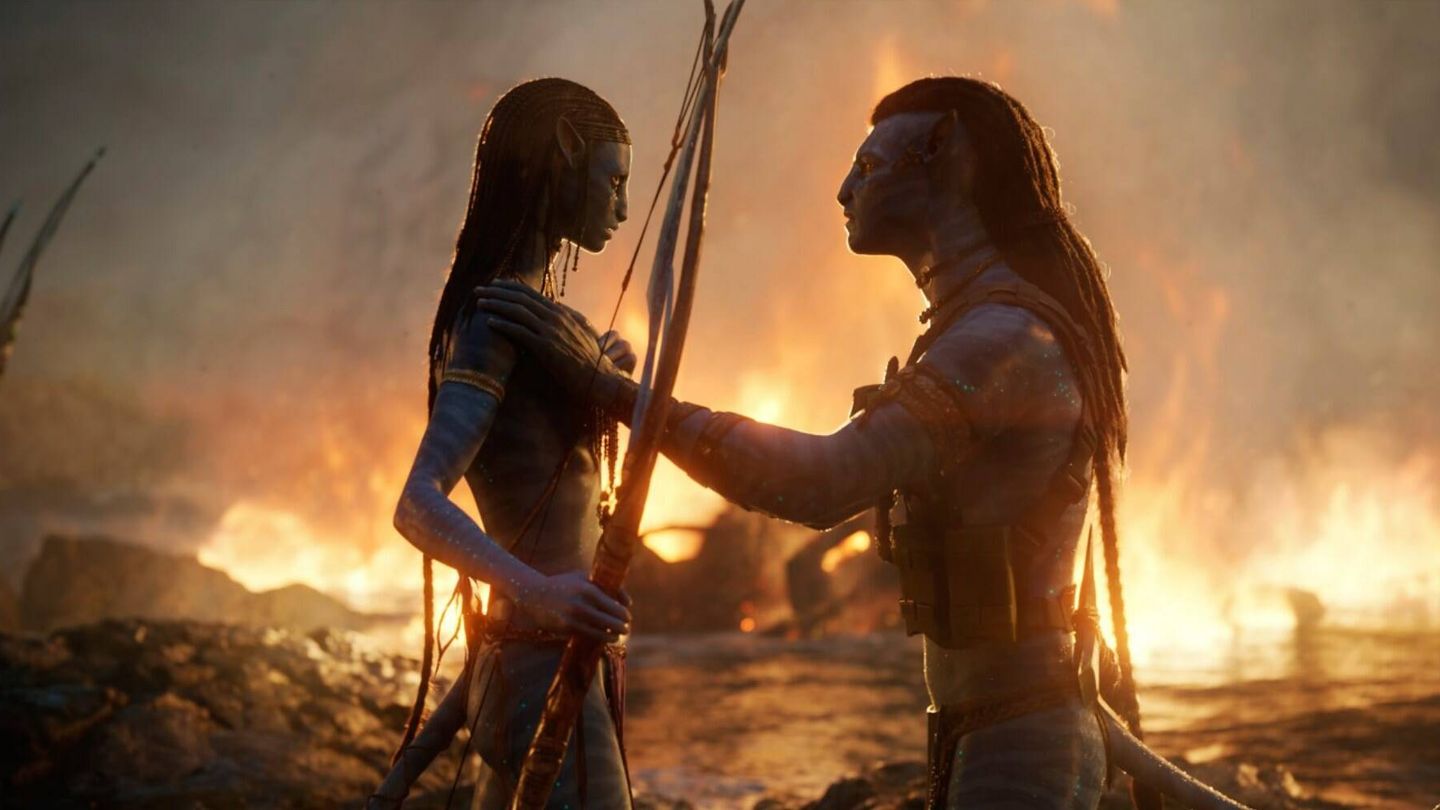 La pareja protagonista de 'Avatar 2: el sentido del agua'. (Disney)