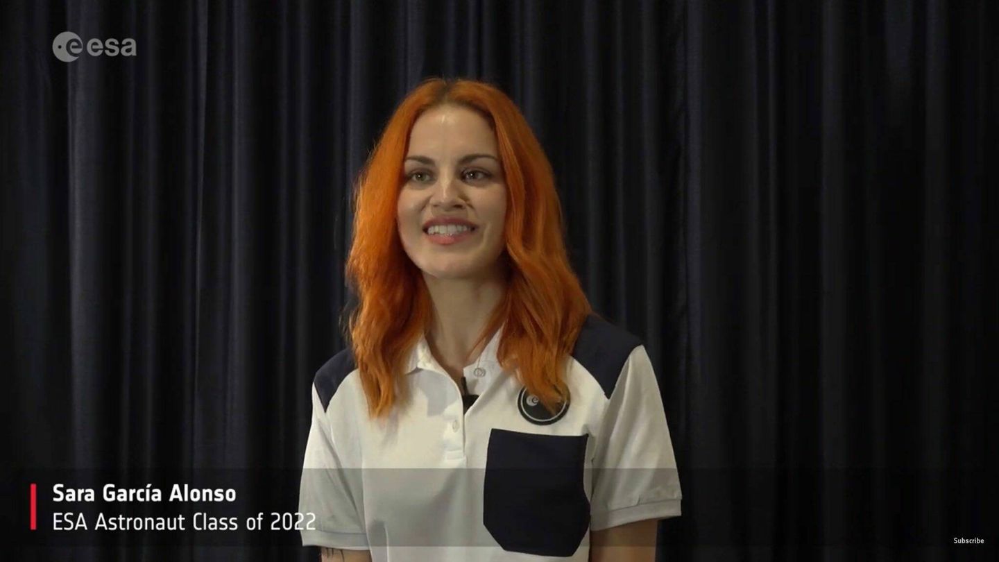 Sara García Alonso, en el vídeo de presentación del equipo de la ESA. (Captura de pantalla de YouTube)