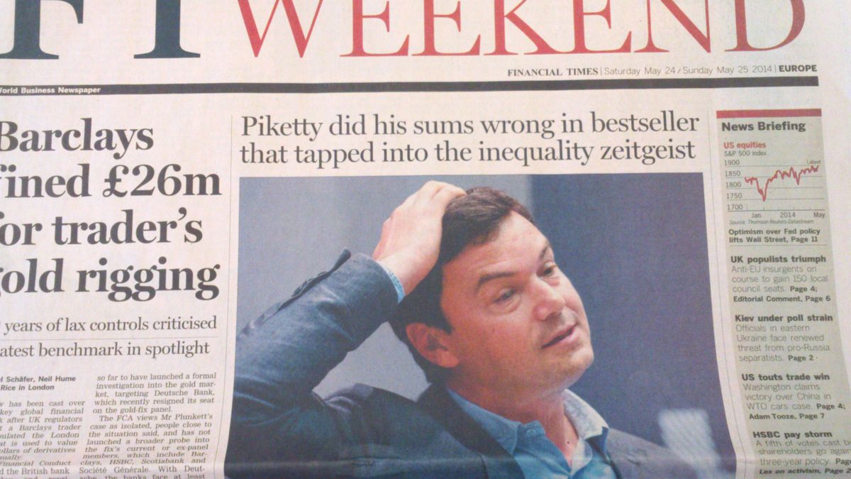 El ‘Financial Times’ refuta la tesis económica del francés Piketty