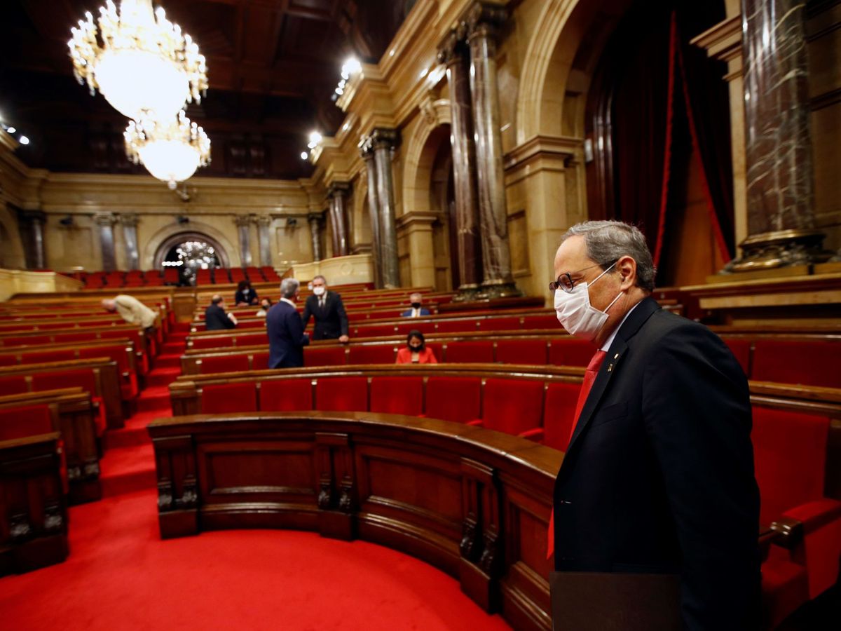 Foto: El presidente de la Generalitat, Quim Torra, en el Parlament. (EFE)