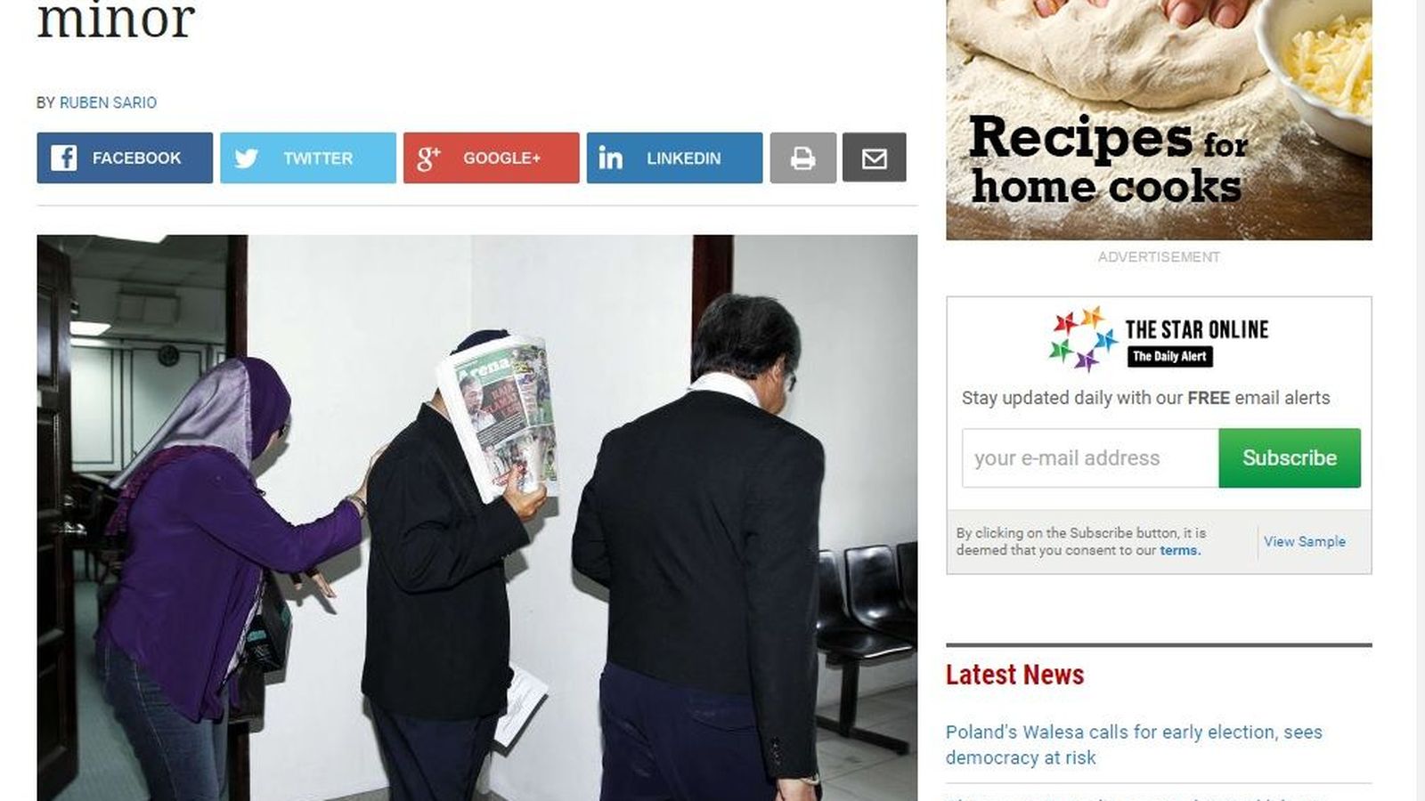 Foto: Así anunciaba en 2013 el diario 'The Star' los cargos contra Rohaizat Abd Ani (www.thestar.com.my)