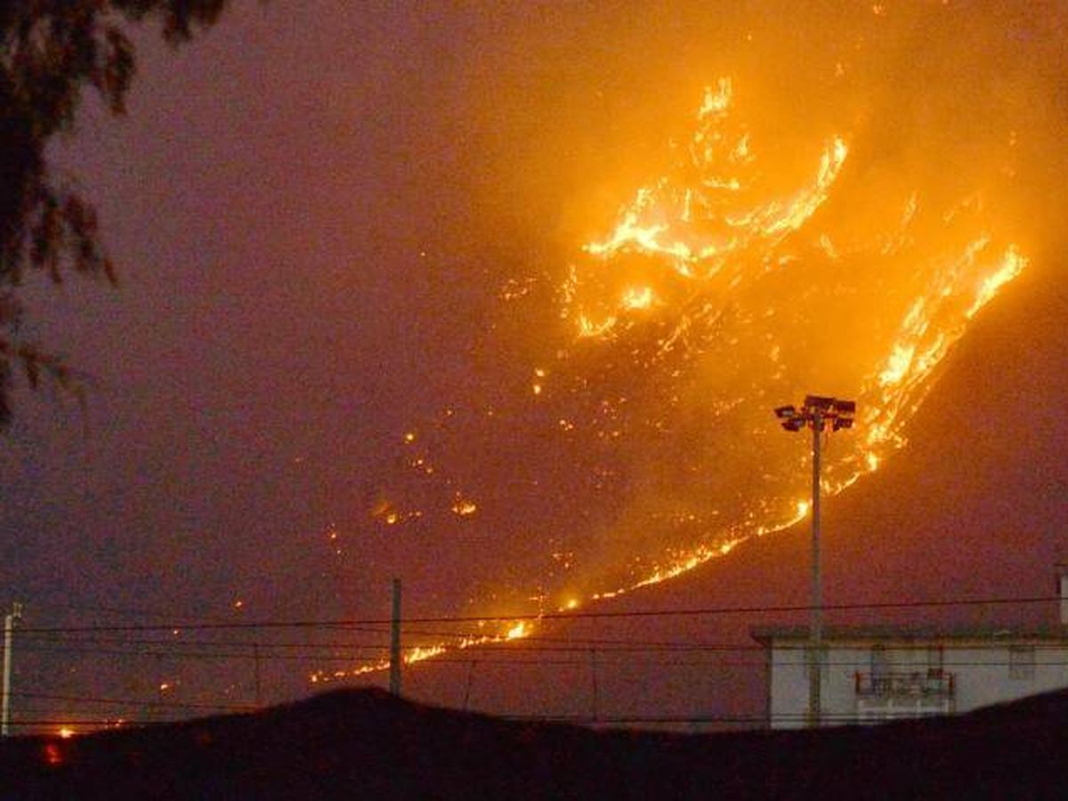 Foto: El fuego envuelve las colinas de la zona de Monte Grifone y la localidad de Ciaculli, en los alrededores de Palermo (ANSA / AFP)