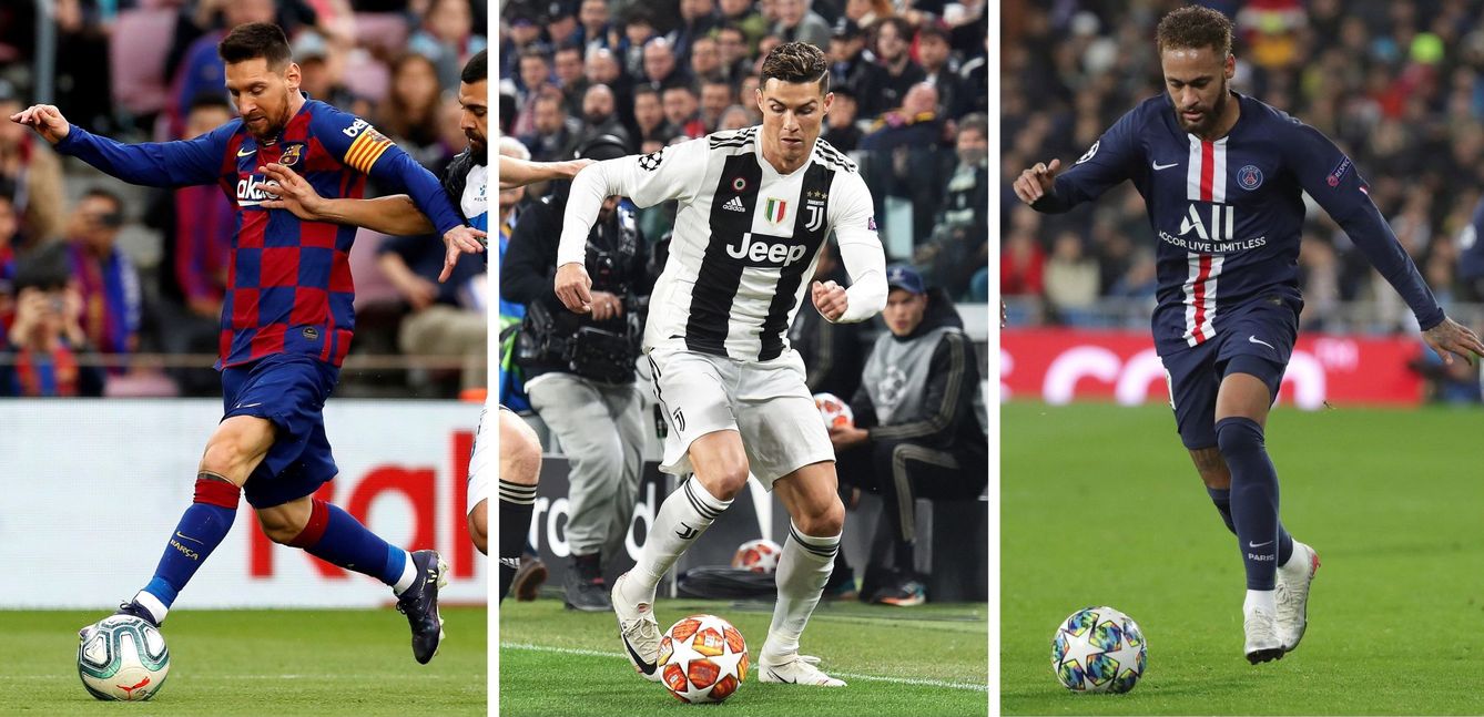 Messi (Barça), Cristiano (Juventus) y Neymar (PSG)