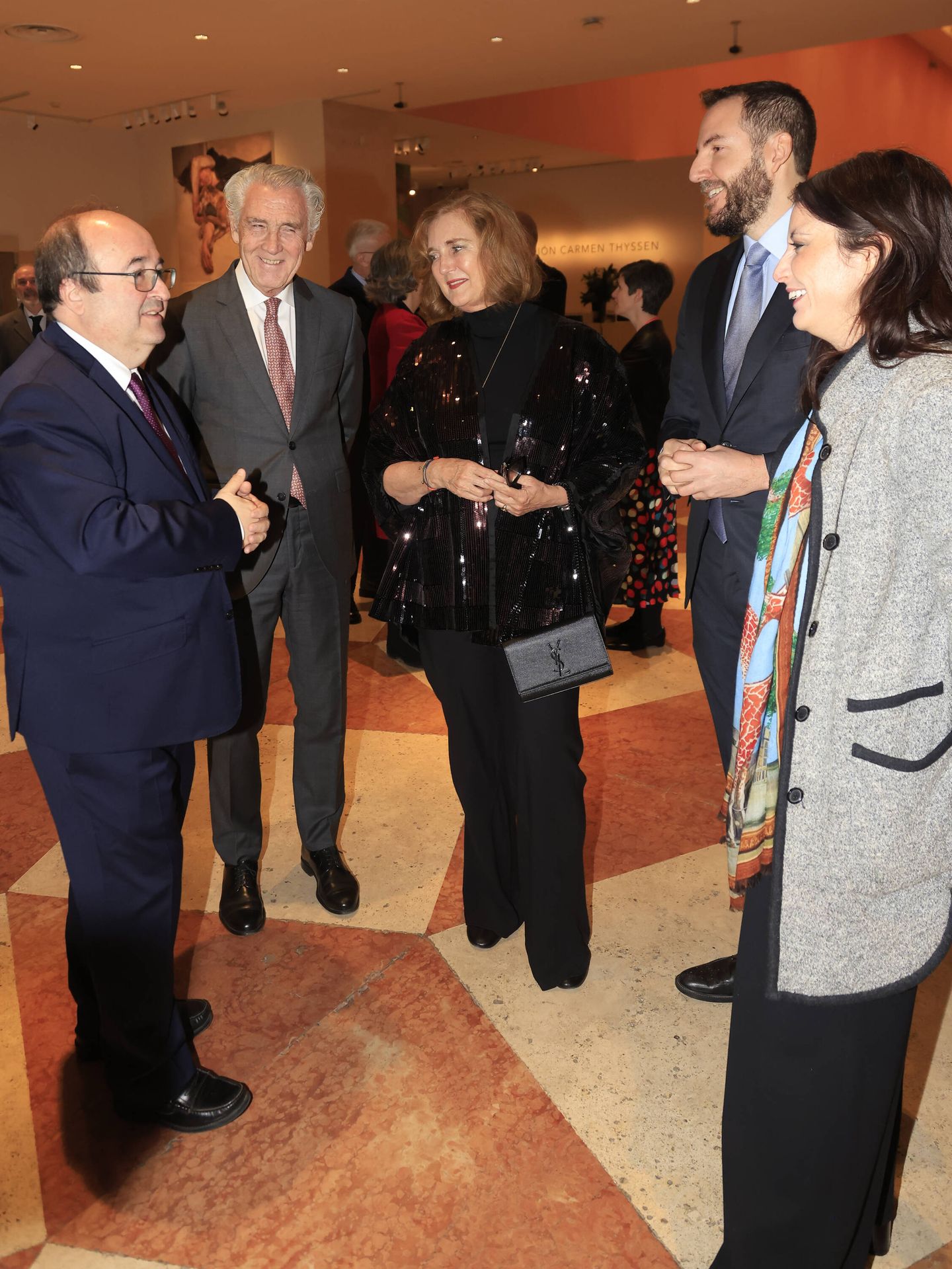 Borja y Francesca Thyssen, con autoridades, en la inauguración de la exposición de Lucian Freud. (Gtres)