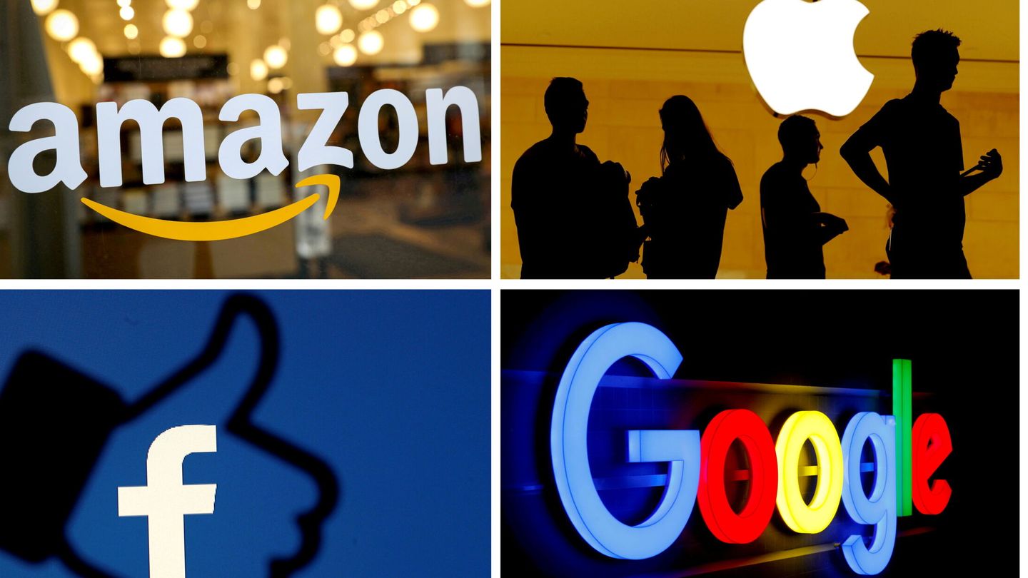 Logos de Amazon, Apple, Facebook y Google.