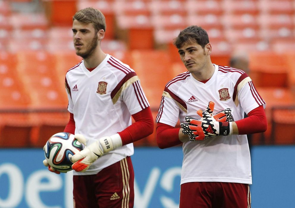 Foto: Casillas y De Gea, durante un entrenamiento de la Selección española (Reuters)