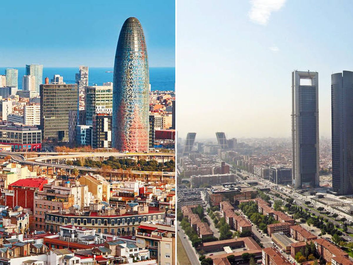 Foto: 'Skylines' de Barcelona y Madrid. (EFE)