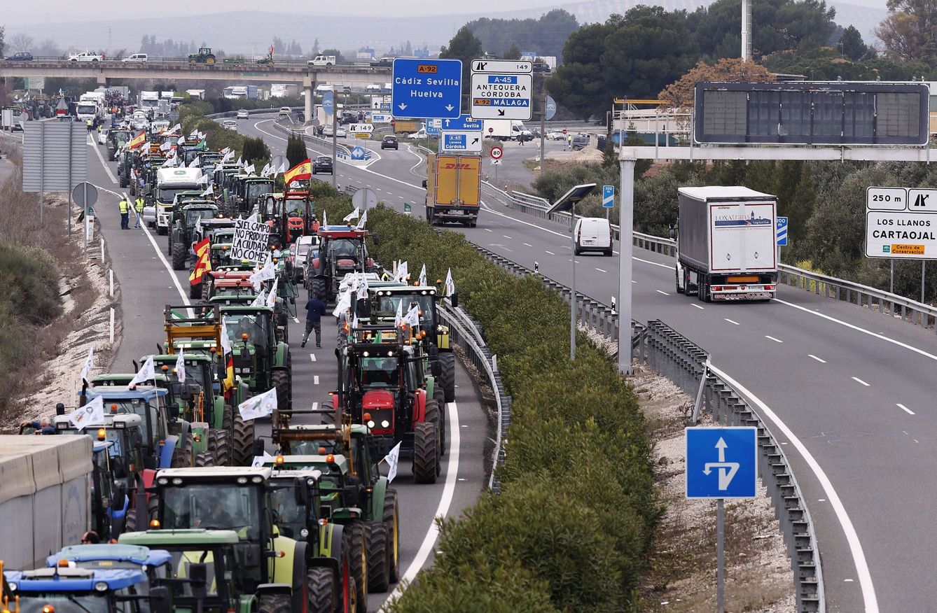 Protesta de agricultores el jueves en Málaga. (EFE)