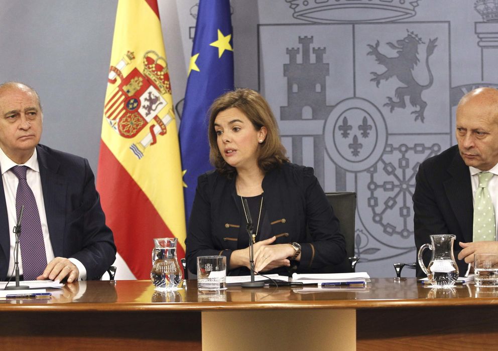 Foto: Jorge Fernández Díaz, Soraya Sáenz de Santamaría y José Ignacio Wert