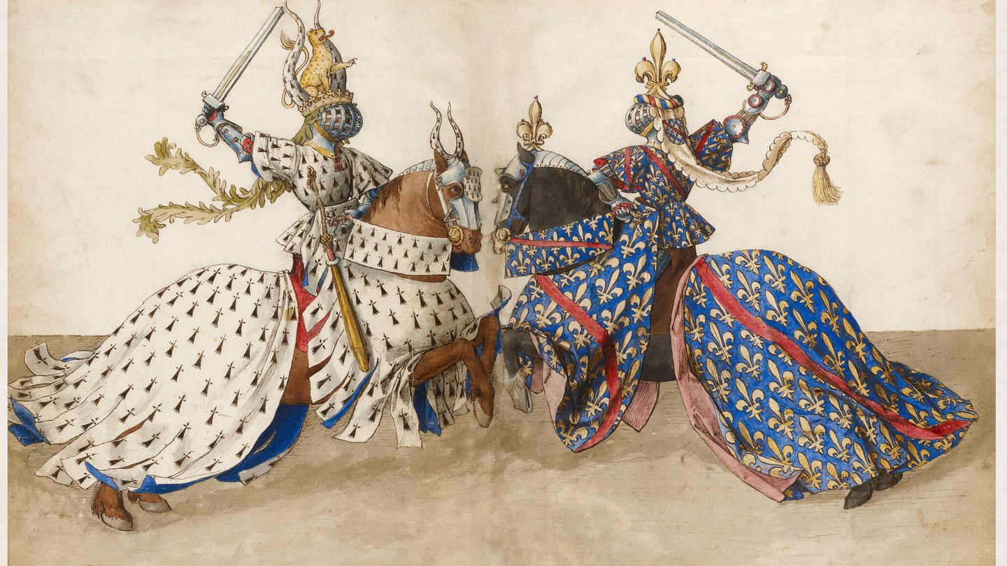 Duques de Bretaña y de Borbón en combate único.