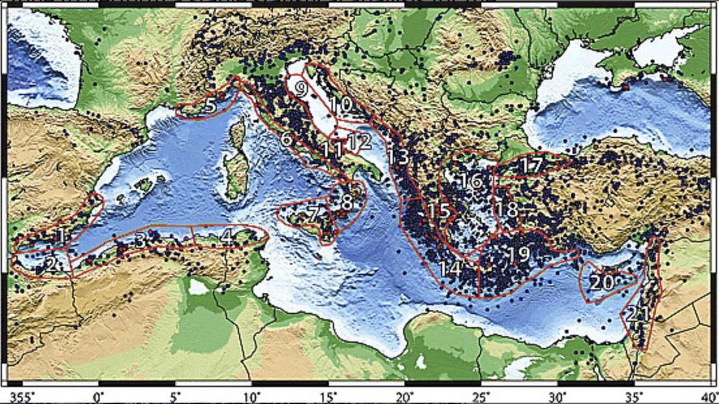 Zonas que más sufrirían en Europa si se produce un tsunami en el Mediterráneo (Universidad de Bergen)