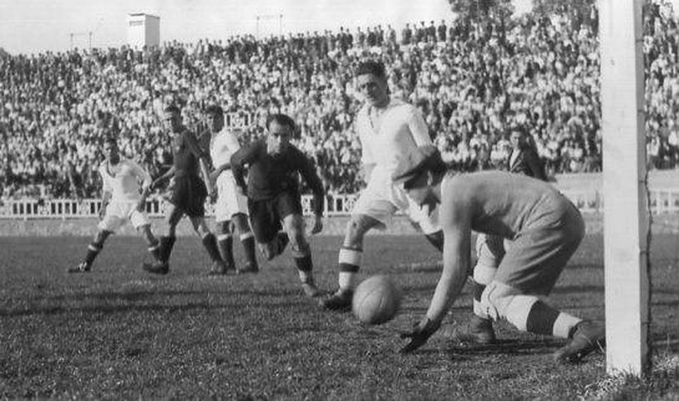 Imagen de un Real Madrid-Barcelona de 1931.