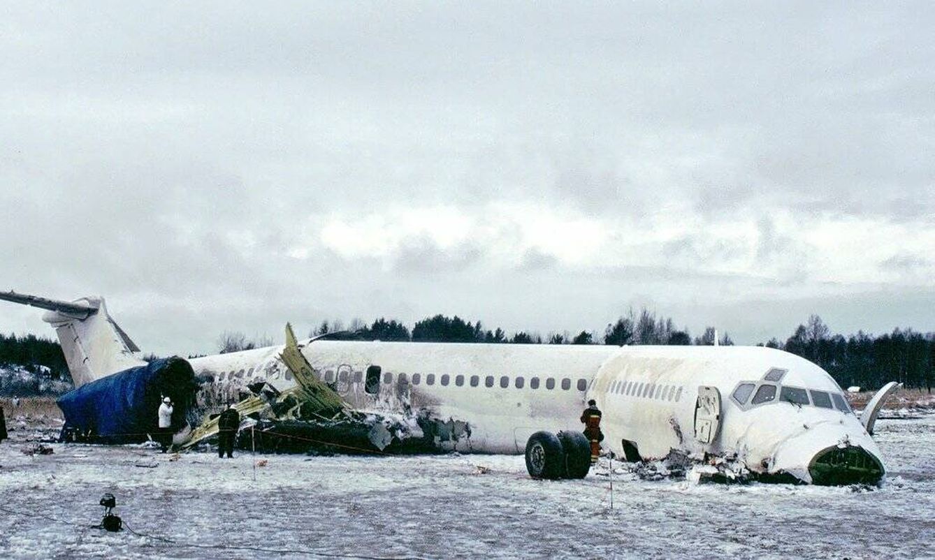 Imagen del avión tras el accidente. (Ola Carlsson/aviaction.net)