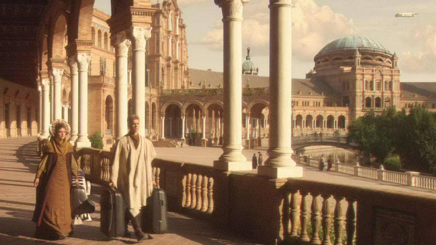 La Plaza de España de Sevilla en el Episodio II de 'Star Wars'. (Disney)