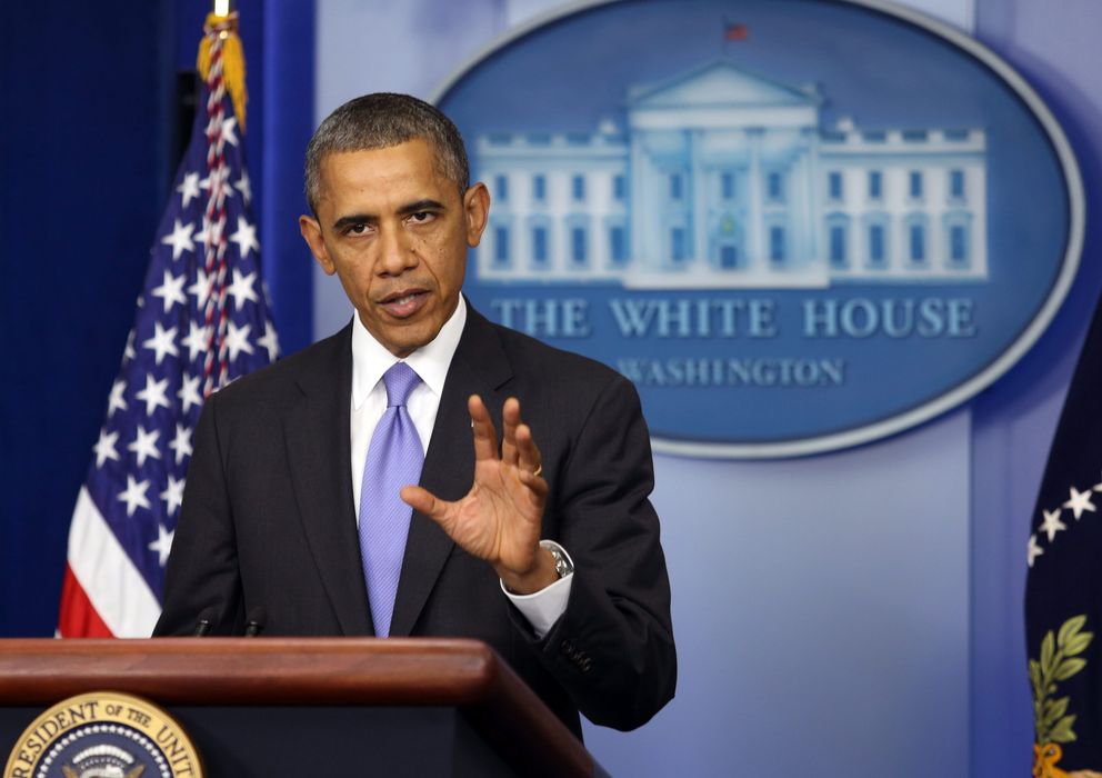 Foto: El presidente de EEUU, Barack Obama, durante una rueda de prensa en la Casa Blanca, Washington (Efe).