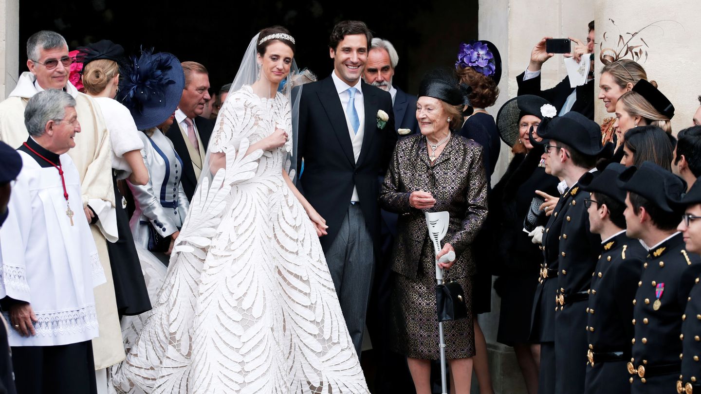 Jean-Christophe Napoleón y Olympia en su boda, en 2019. (Reuters)