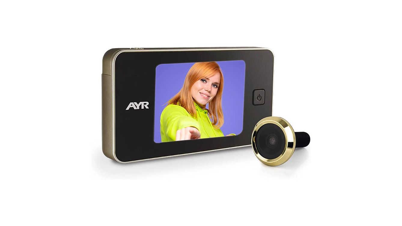Mirilla digital para puerta con diseño dorado AYR