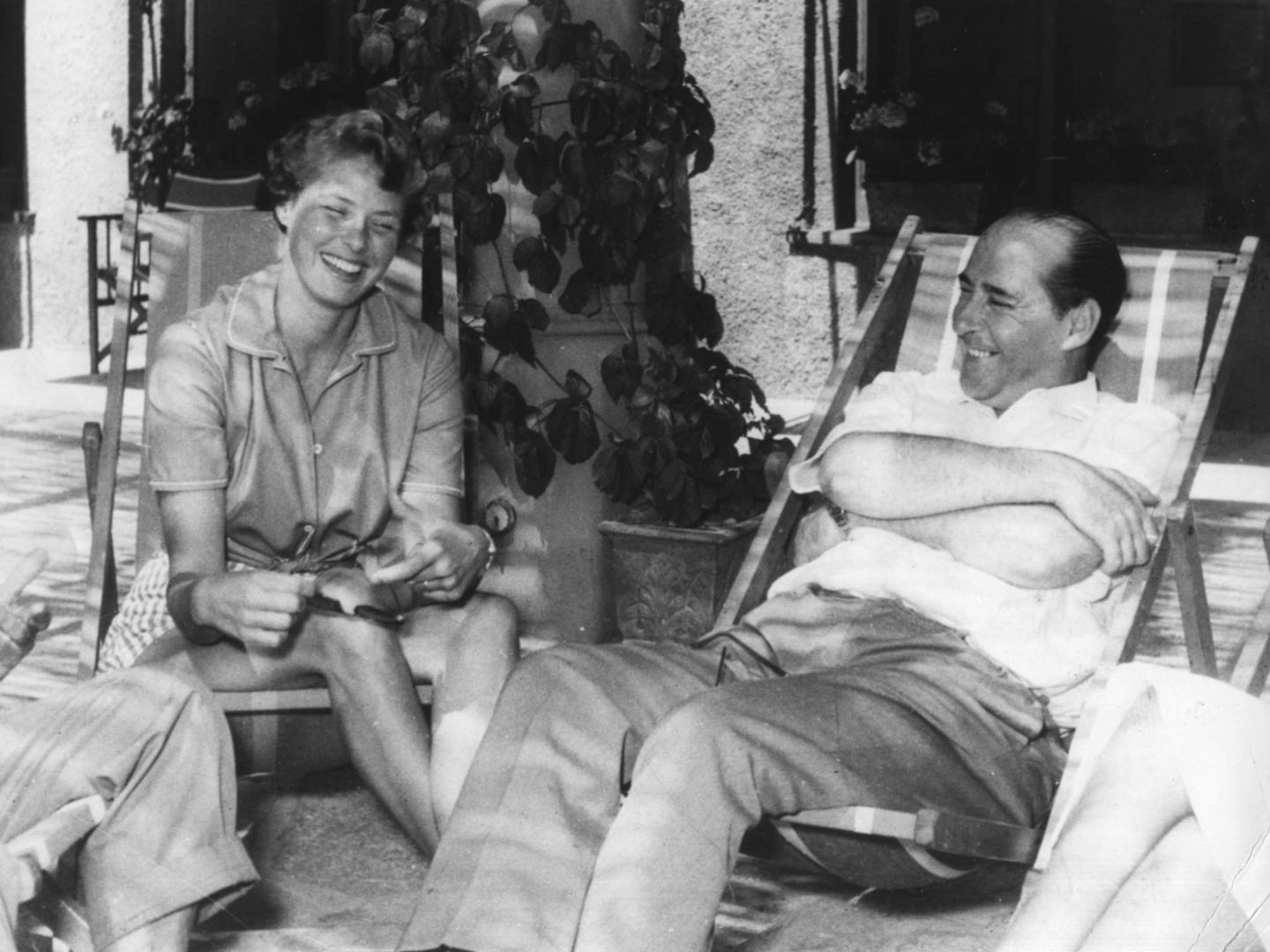 Ingrid Bergman y Roberto Rossellini, en Italia en 1952. (Getty)