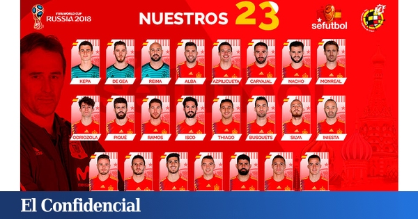 menta seguro Aclarar La lista de España para el Mundial: los 23 de Lopetegui que vestirán la  'roja' en Rusia