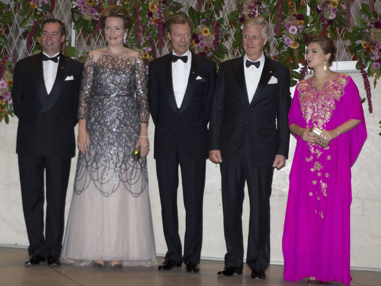 Matilde y Felipe de Bélgica, junto al gran duque Enrique, el príncipe Guillermo y la princesa Stéphanie. (Cordon Press)