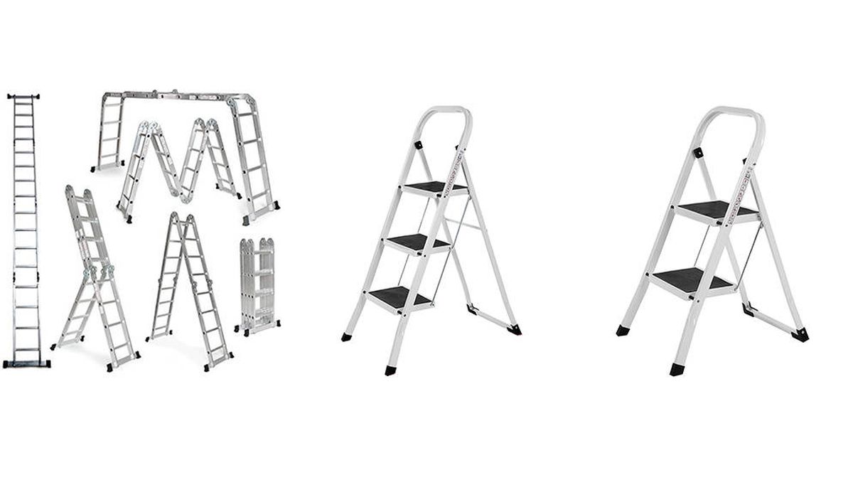 Escaleras de aluminio, Escaleras plegables, ligeras y seguras